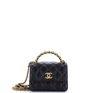 Chanel Woven Top Handle Cc Flap Clutch #241939C44B